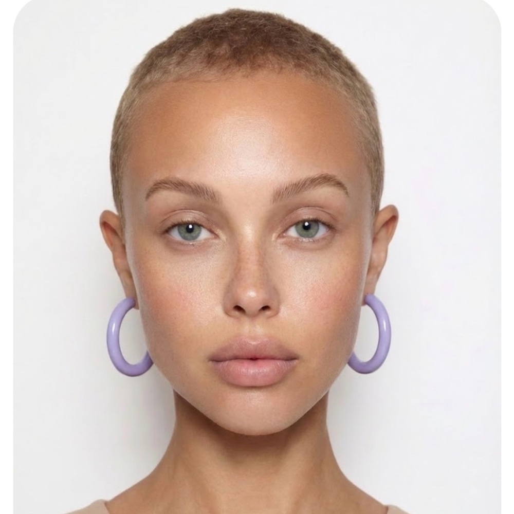 Purple Acrylic Hoop Earrings